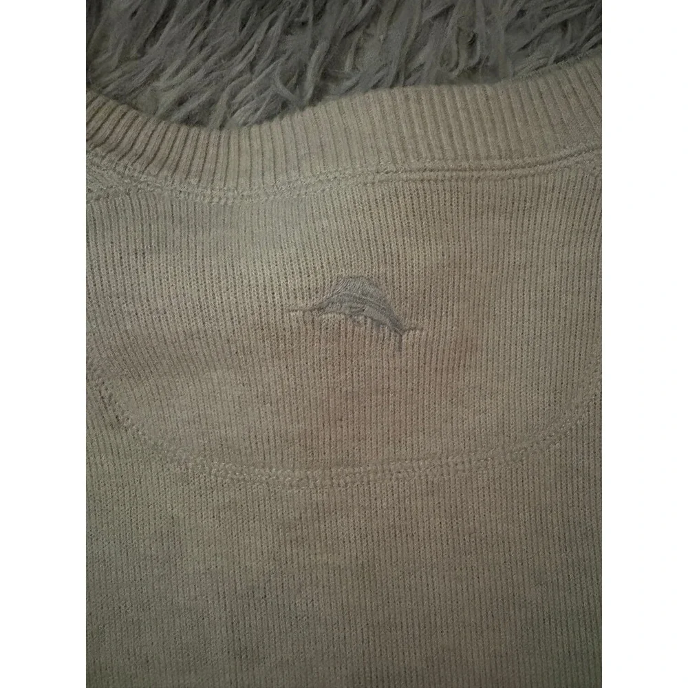 Tommy Bahama Men's Small Beige Crewneck Sweatshirt Cotton Blend Marlin‎ Logo